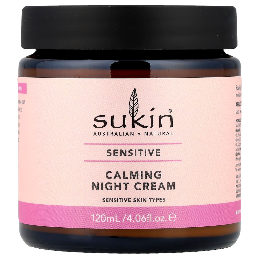 Sukin, Успокаивающий ночной крем, для чувствительной кожи, 120 мл (4,06 жидк. Унции)