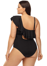 Совместный купальник с пышным воланом (Размер: 80/40) (Цвет: черный)