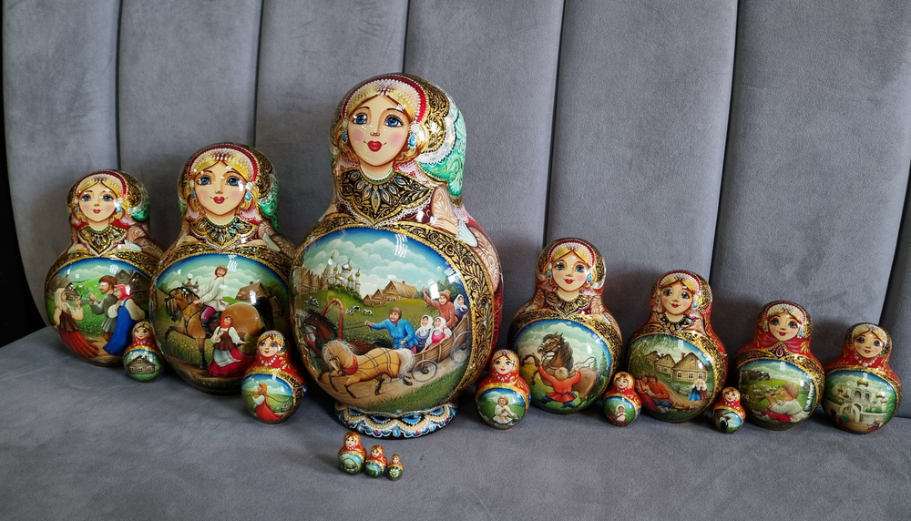 Матрешка "Лето в деревне" Русские мотивы 15мест