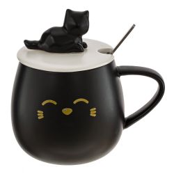 GAEM Кружка с крышкой и ложкой, 400 мл, L8 W8 H8,5 см, 2в.