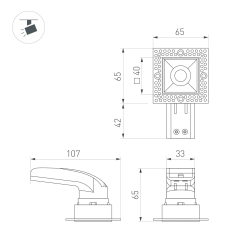Светильник MS-RIALTO-TRIMLESS-S40x40-9W Day4000 (BK, 36deg, 230V) (Arlight, IP20 Металл, 5 лет) 044687