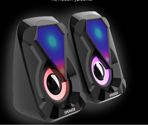 Компьютерная акустика E-1053 RGB 2*3Вт USB