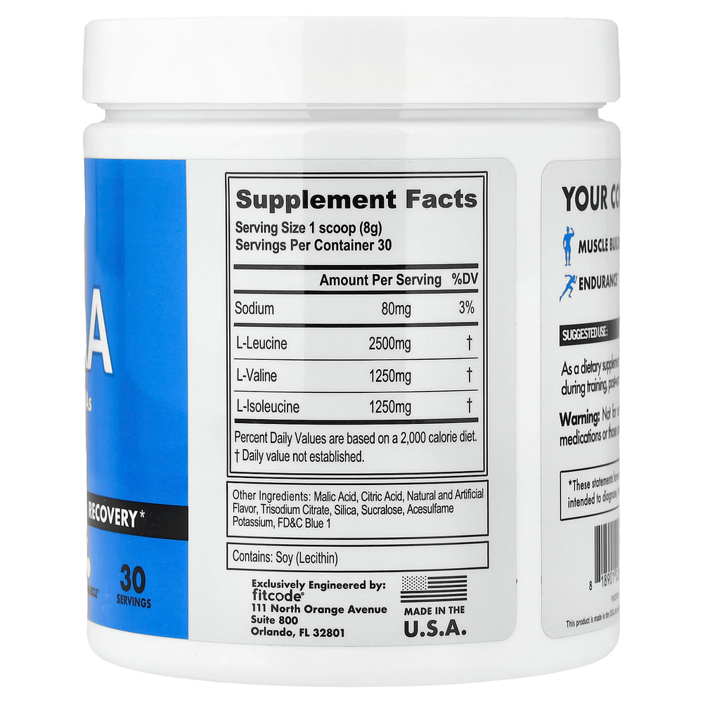 fitcode, BCAA, голубая малина, 240 г (8,5 унции)