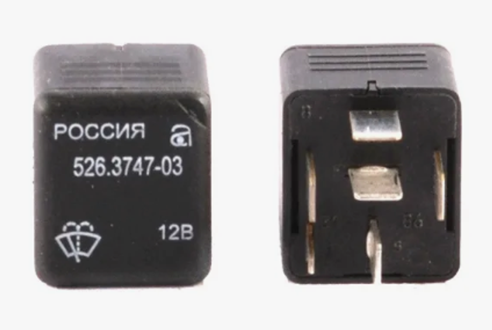 Реле дворников н\о квадрат 2108  08.3747 в уп (аналог526.3747)  48,3777/25.3787