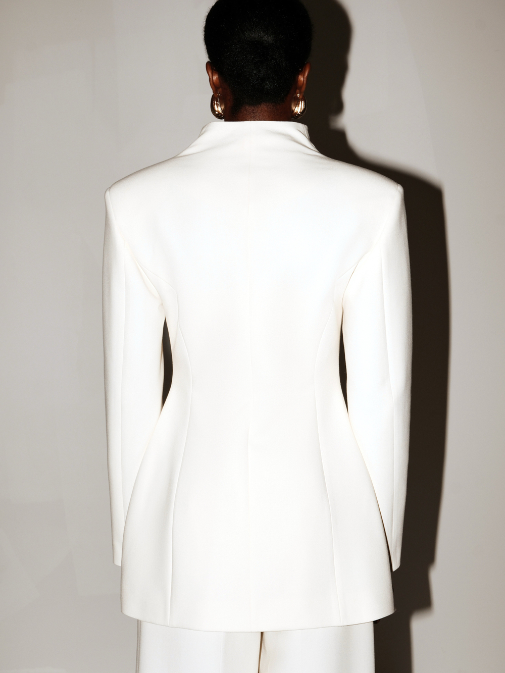 Жакет длинный с воротником стойкой