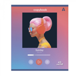 Тетрадь 48л, А5, клетка, Alingar, "Listen to music ", скрепка,мелованный картон (стандарт), выб УФ лак, блок офсет, 5 дизайнов в пленке т/у