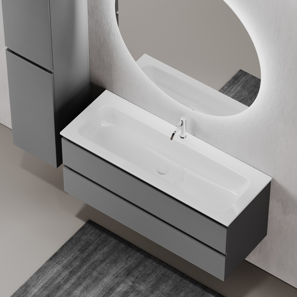 Тумба подвесная под раковину Sancos Folk, Grey soft 1195х445х500