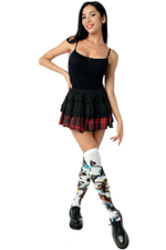 Белые гольфы с принтом в виде цветных всполохов (Цвет: белый)