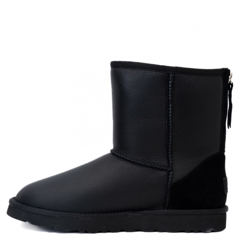 UGG Mens Classic Short Zip Metallic Black