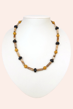 Бусы из песчаной яшмы, агата и керамики, позолоченный замок