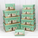 Коробка 37.5х29х16 см Набор 10 шт "Интерьер" (Зеленый)