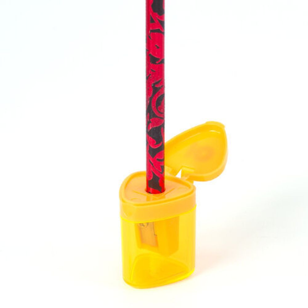 Точилка ЮНЛАНДИЯ "Трио", с контейнером, пластиковая, корпус ассорти, 228438