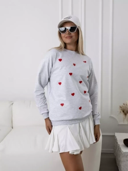 Лонгслив с сердечками
