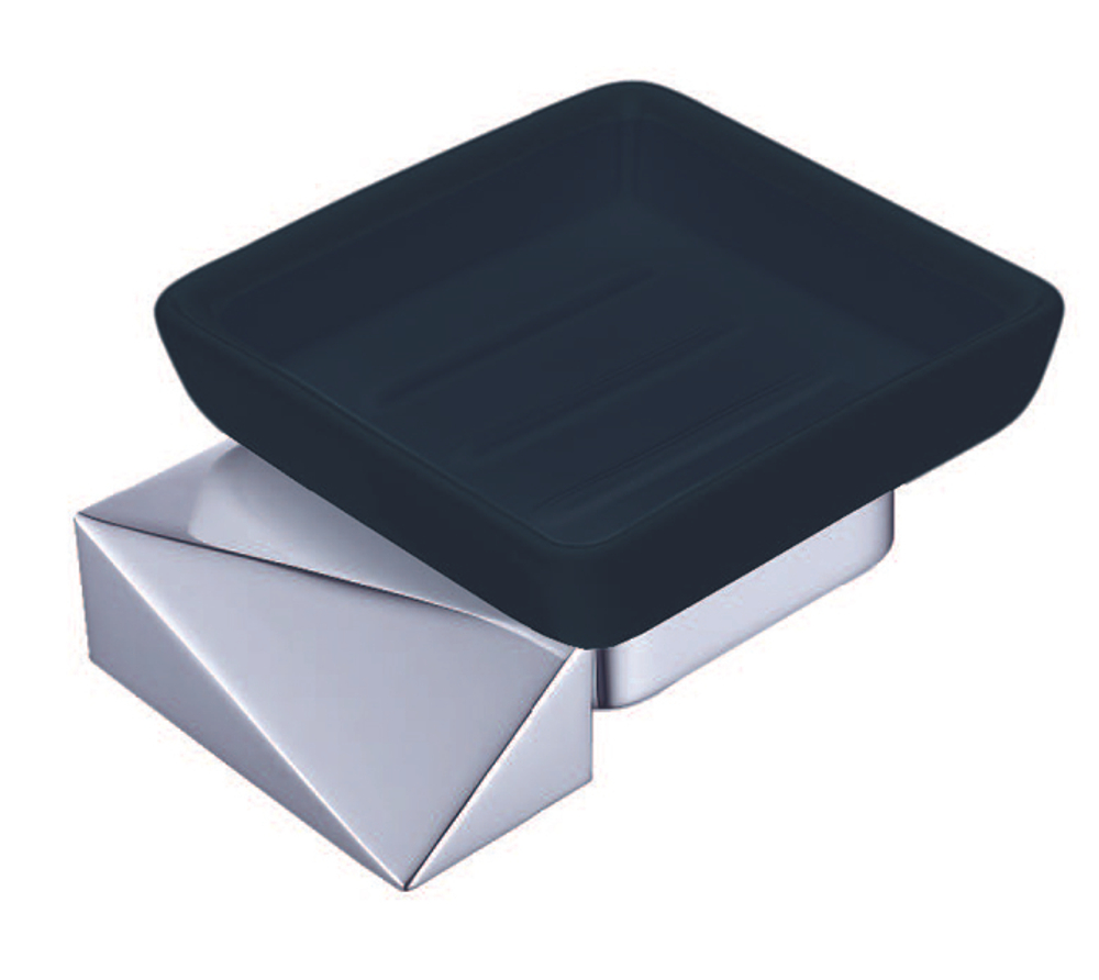 Настенная мыльница NEW VENTURO хром/черный_Комплект