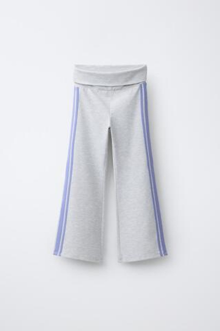 ZARA РАСКЛЕШЕННЫЕ ЛЕГИНСЫ С ЛАМПАСАМИ, СЕРЫЙ МЕЛАНЖ
