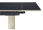 Керамический стол Woodville Бернардо 180x90 черный мрамор, дуб монтана
