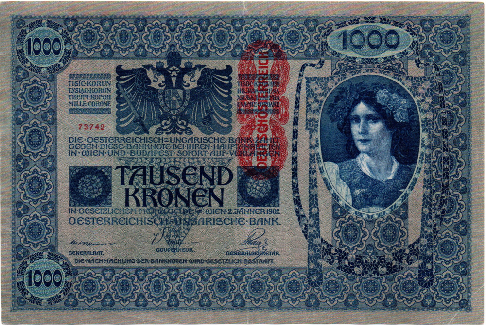 Банкнота Австро-Венгерская империя - 1000 крон 1902 год