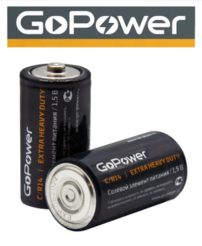 Батарейка R-14 GoPower Zink (2шт/уп)