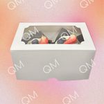 Коробка под капкейки с окошком 160*100*100 мм (2) (белая) целлюлозный картон с односторонним мелованным покрытием, 50шт