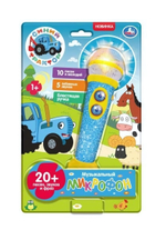 Микрофон "Синий Трактор" 20 песен, звуков, фраз, свет, на блист. (Умка)