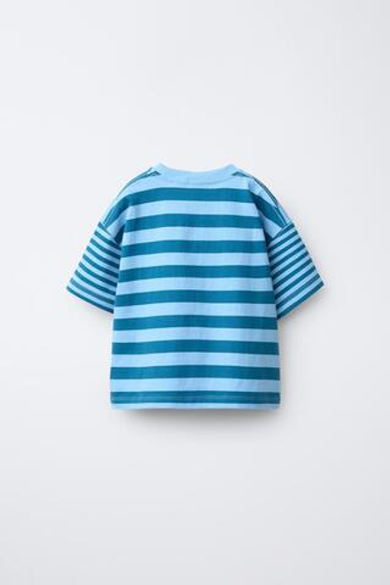 ZARA ФУТБОЛКА В ПОЛОСКУ, СИНИЙ