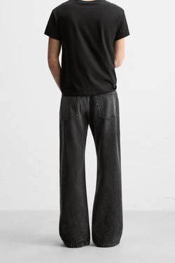 ZARA ДЖИНСЫ FLARE FIT BAGGY, УГОЛЬНЫЙ