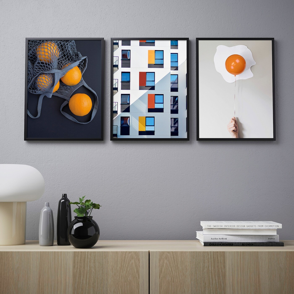 IKEA BILD  (ИКЕА БИЛД)  -  Плакат, апельсины в сетке, 30x40 см