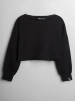 Лонгслив для девочки укороченный, черный