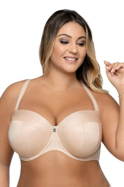Бюстгальтер-балконет с гладкими чашками без отделки (Размер: 85E) (Цвет: телесный)