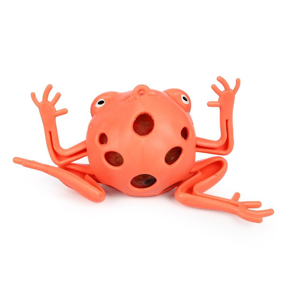 Мякиш лягушка 9 см, 4 цвета микс, шарики внутри, с-30453