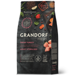 Grandorf Fresh Cat Potato корм сухой беззерновой для стерилизованных кошек индейка,батат