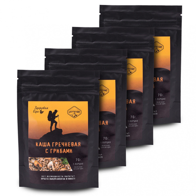 Каша гречневая с грибами zip 70 г (Здоровая Еда) 4 шт