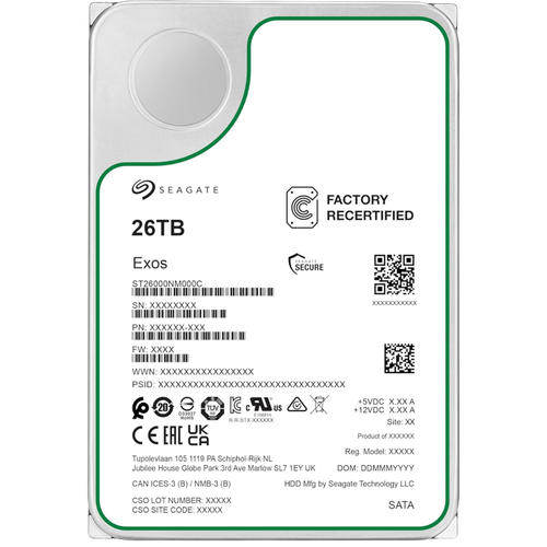 Серверный жесткий диск HDD Seagate Exos 26TB SAS 7.2K 3.5" ST26000NM000C