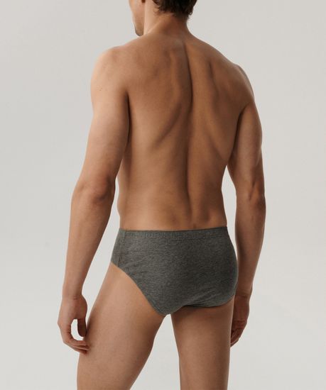 Мужские трусы (3шт) слипы классика Atlantic Basic 3BMP-006, хлопок, черный + серый меланж + темно-серый меланж
