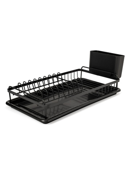 Сушилка кухонная с поддоном DeNASTIA металл, ПП, 45x23,5x15, черный