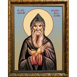 Василий Поляномерульский (Пояна-Мэрулуйский) преподобный. Икона на холсте.