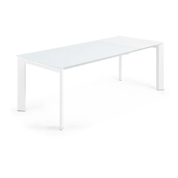 ATTA Стол 160 (220) x90 белое стекло