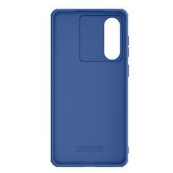 Чехол синего цвета с защитной шторкой для камеры от Nillkin на Samsung Galaxy S25 Edge, серия CamShield Pro Case