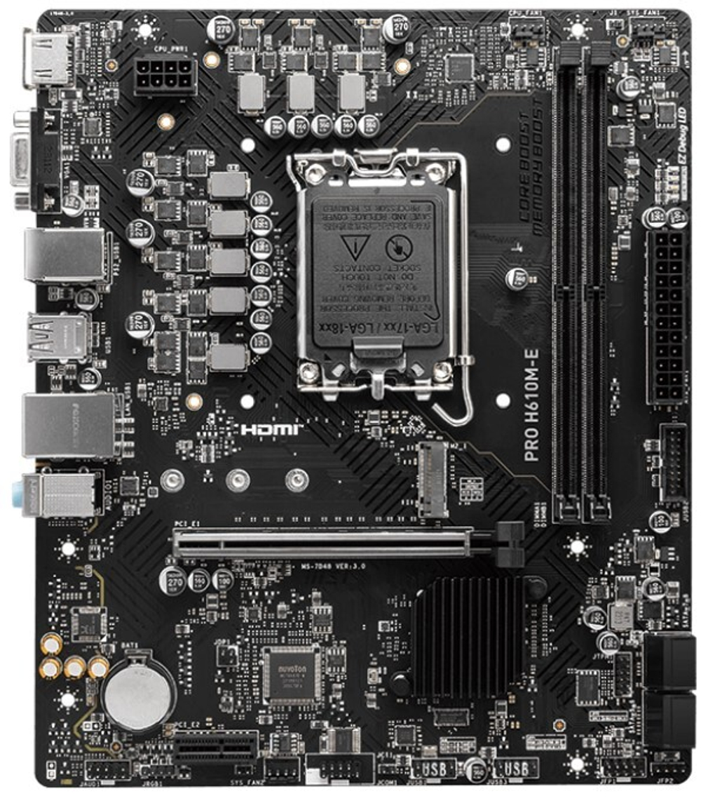 Материнская плата mATX MSI PRO H610M-E