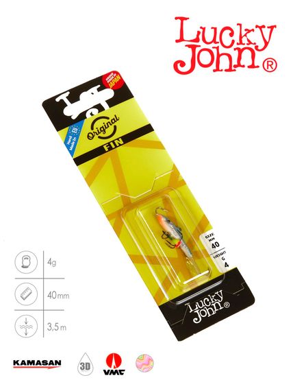 Балансир Lucky John FIN 3 с тр. 40мм/15H блистер