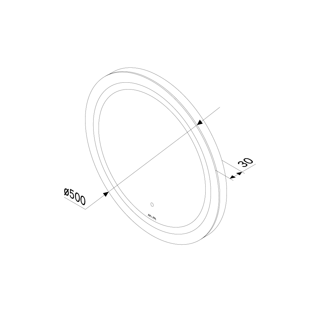 Универсальное зеркало с контурной LED-подсветкой, ИК- сенсором, круглое, 50 см AM.PM X-Joy M85AMOX0501WG