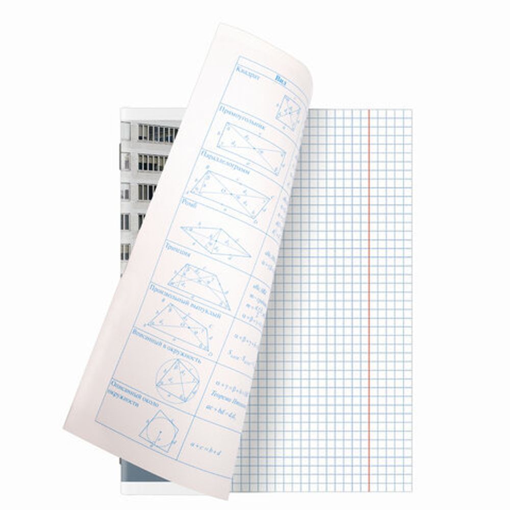 Тетрадь предметная КЛАССИКА XXI 48 листов, обложка картон, ГЕОМЕТРИЯ, клетка, подсказ, BRAUBERG, 403945
