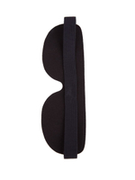 Чёрная широкая кожаная маска на глаза (Цвет: черный)