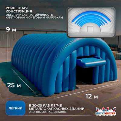 Пневмокаркасный ремонтный ангар  «Новый Ресурс» 25×12×9 м