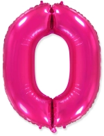 Цифра «0» малиновая с гелием в магазине «Склад Шаров»