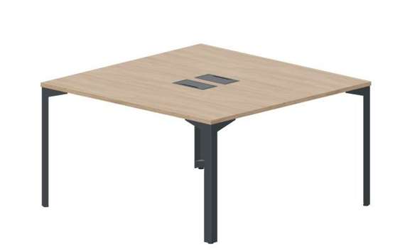 Составной стол на 2 рабочих места 138х136,6х75см (2 металлических  аутлета)