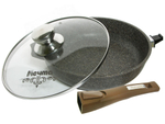 Сковорода 28см Premium mokko со съемной ручкой и стеклянной крышкой