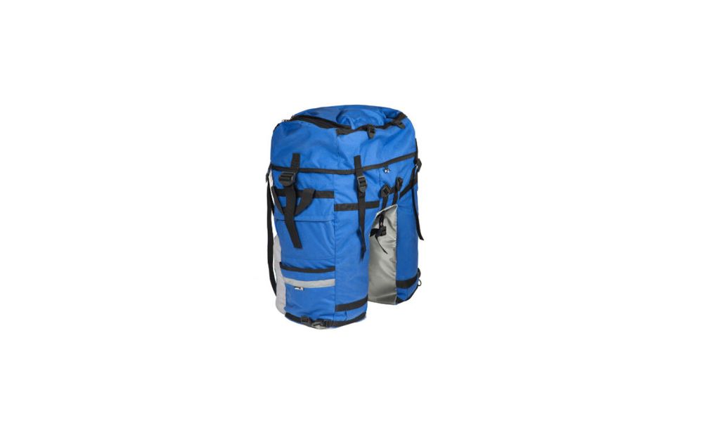 Рюкзак велосипедный TRIX, &quot;Велоштаны&quot;, крепление на багажник, 65-80л+, водонепроницаемый, светоотражающие вставки, синий, вр041.080