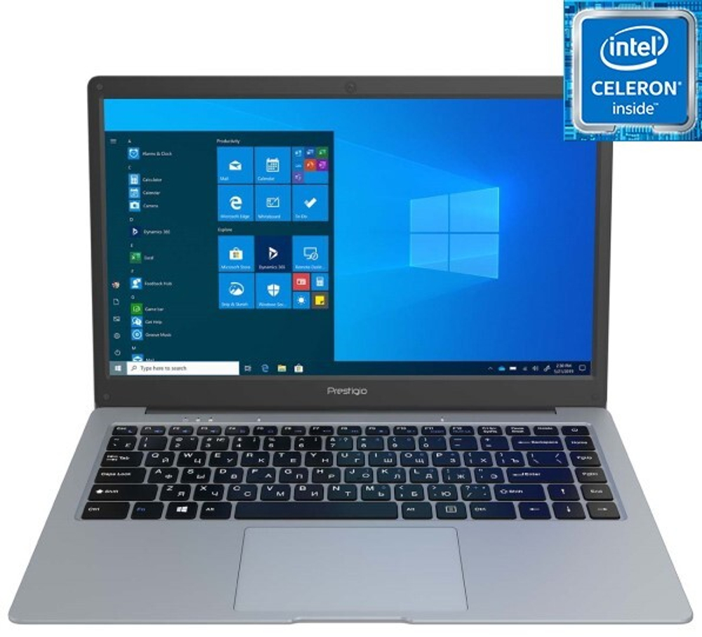 Ноутбук Prestigio SmartBook 141 C5 (Intel Celeron N3350 2.4HMz/14,1/4GB/64GB/Win 10 Pro) серый