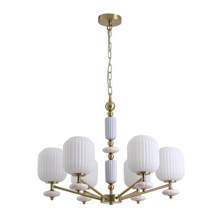 8334/6 MODERNI бронза/белый, металл/керамика/стекло Люстра E27 6*40W 220V ALEGRA